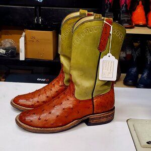 Rios of Mercedes Women's 7C Ostrich Roper Double Welt Western Boots